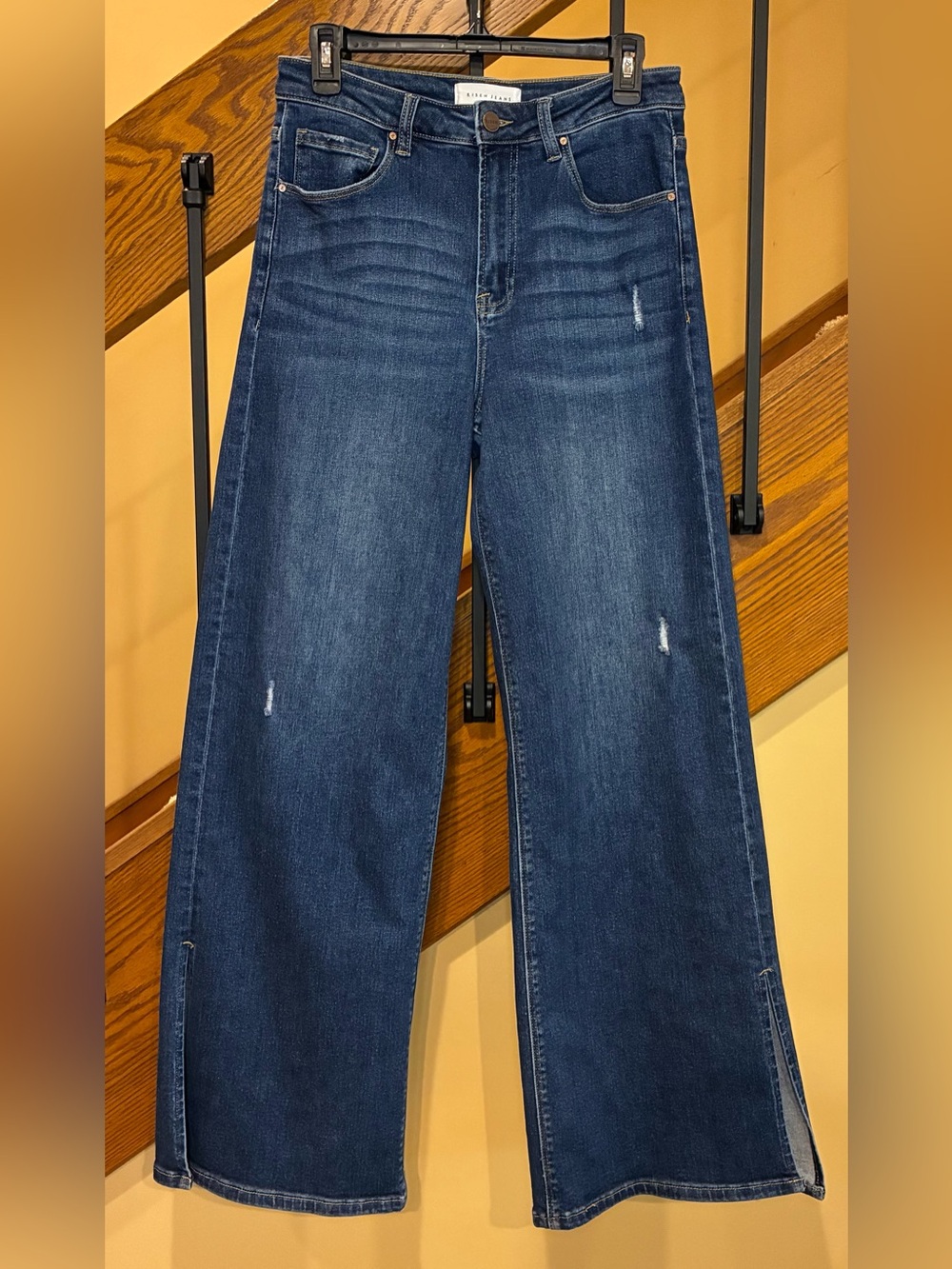 Risen Jeans Stretch Wide-Leg High Rise Medium Wash Blue Denim 5-Pocket SZ. 11
